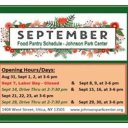 The September 2020 Johnson Park Center (JPC) Food Pantry Schedule